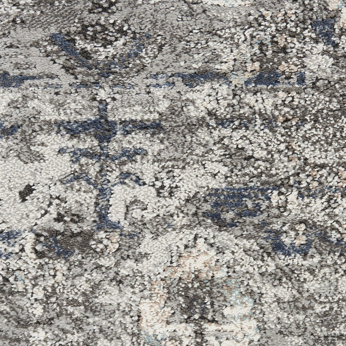CALABASAS 8' X 10' BLUE FLORAL POWER LOOM DISTRESSED AREA RUG - Varnish & Vibe