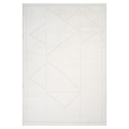 MALIBU 8' X 10' IVORY AND OFF WHITE GEOMETRIC AREA RUG - Varnish & Vibe