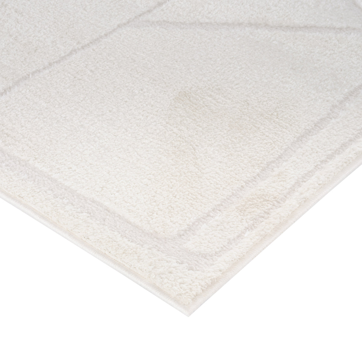 MALIBU 8' X 10' IVORY AND OFF WHITE GEOMETRIC AREA RUG - Varnish & Vibe