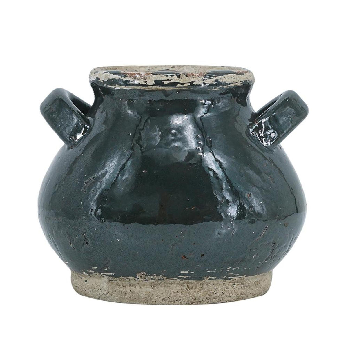 CALABASAS 7" DARK GREEN AND SAND TERRACOTTA ROUND JUG VASE - Varnish & Vibe