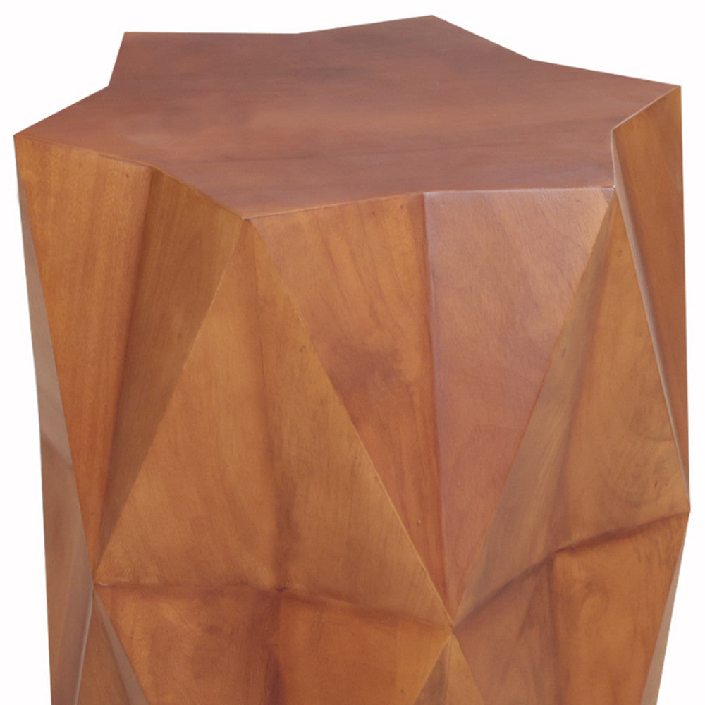24" BROWN SOLID WOOD END TABLE - Varnish & Vibe