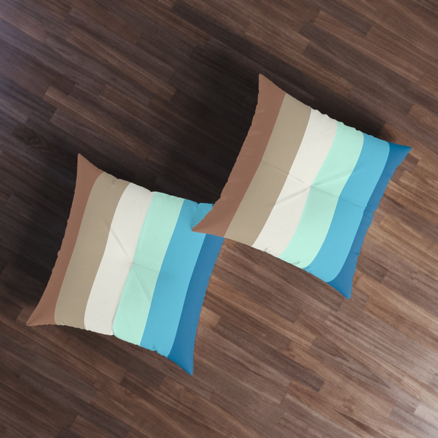 OCEAN STRIPED TUFTED FLOOR PILLOW