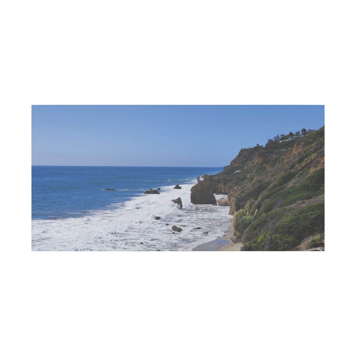 OCEAN SERENE COASTAL LANDSCAPE MATTE CANVAS PRINT WALL ART - Varnish & Vibe