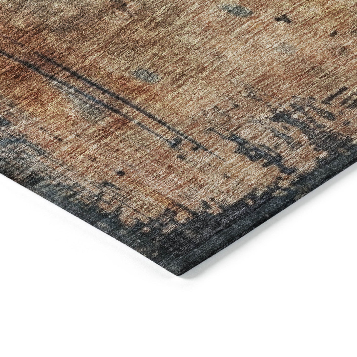 LAKEVIEW 9' x 12' BLUE BLACK COPPER ABSTRACT OUTDOOR RUG