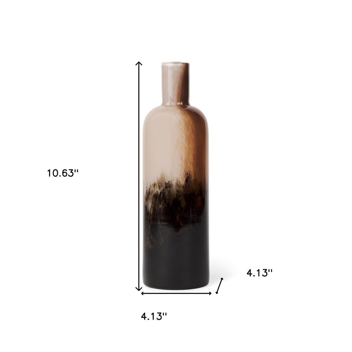 black tulip glass table vase, tulip glass table vase, glass table vase, 11" black tulip glass table, black tulip glass table