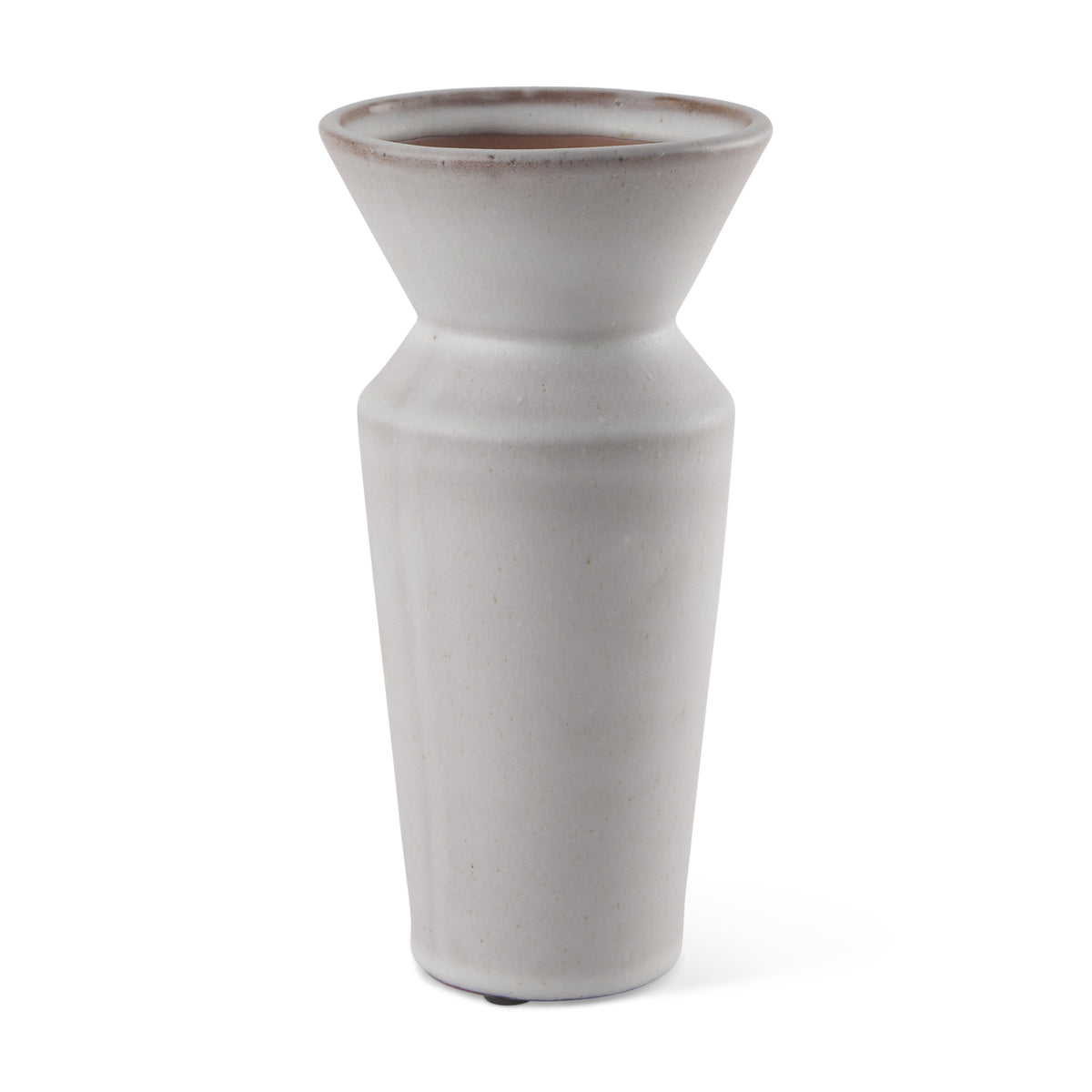 10" CREAM CERAMIC TABLE VASE - Varnish & Vibe