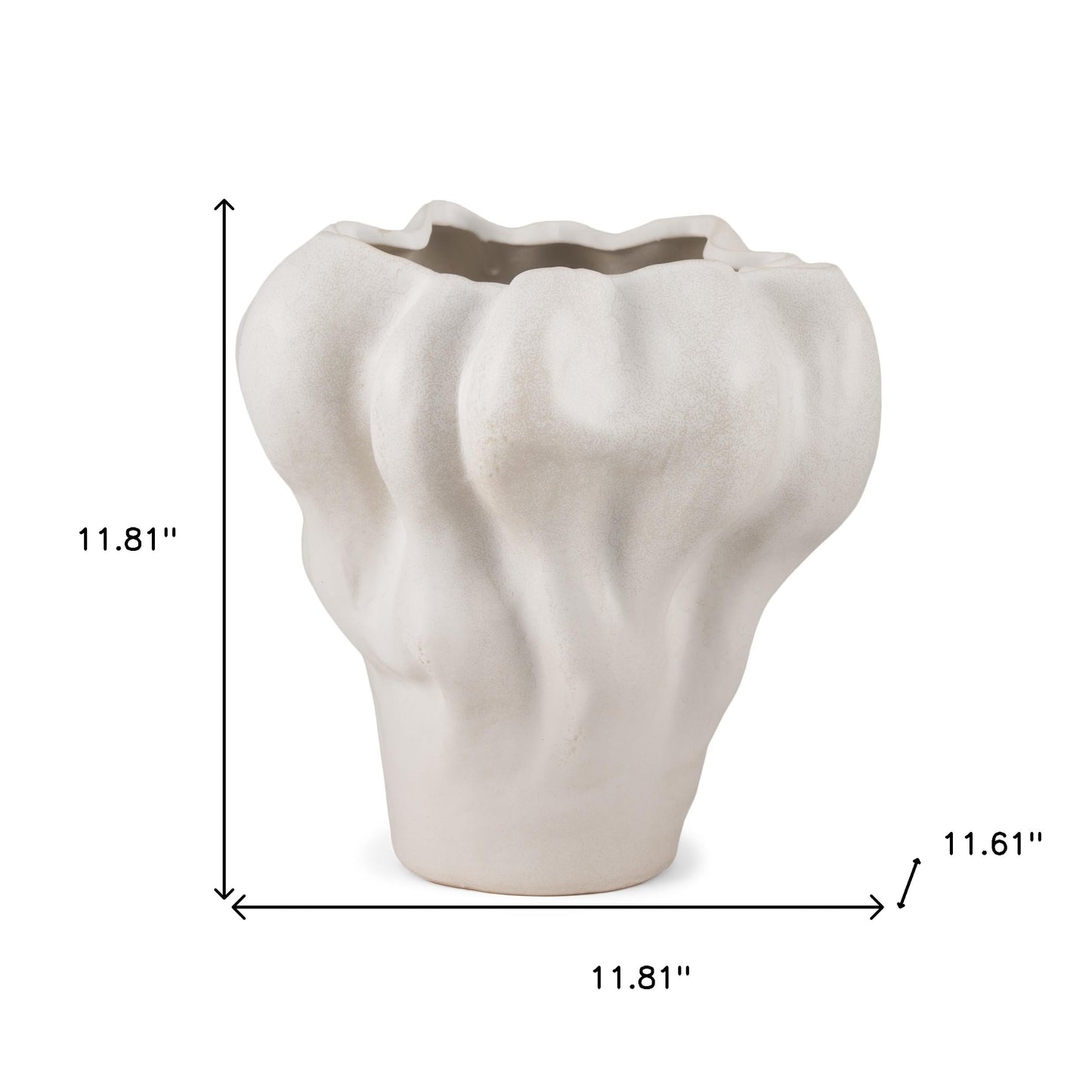 12" cream ceramic table vase, cream ceramic table vase, ceramic table vase, 12" cream ceramic table, cream ceramic table