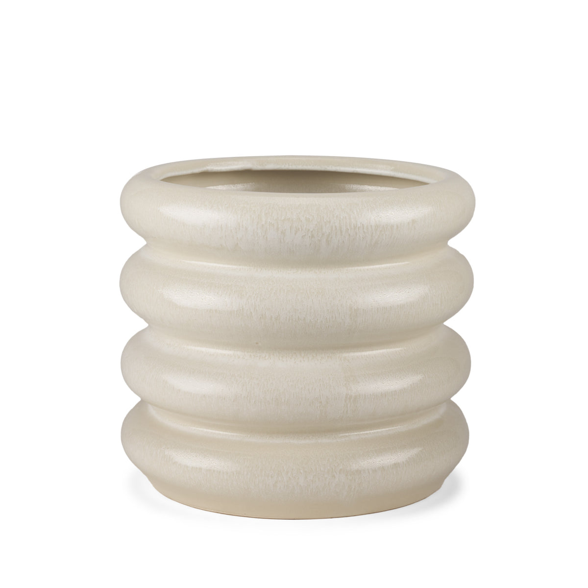 12" CREAM CYLINDER CERAMIC TABLE VASE - Varnish & Vibe