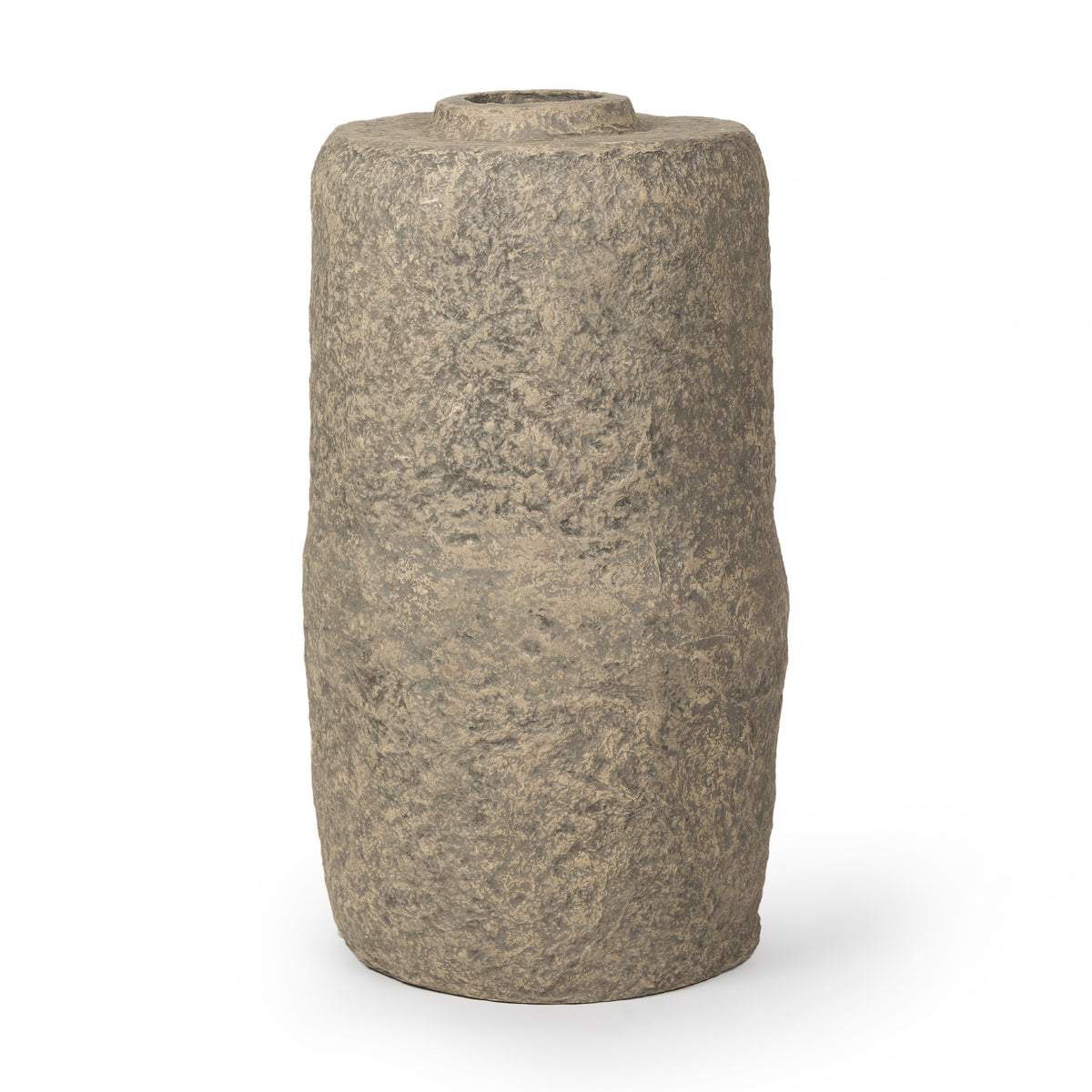 33" GRAY PAPER MACHE CYLINDER FLOOR VASE - Varnish & Vibe