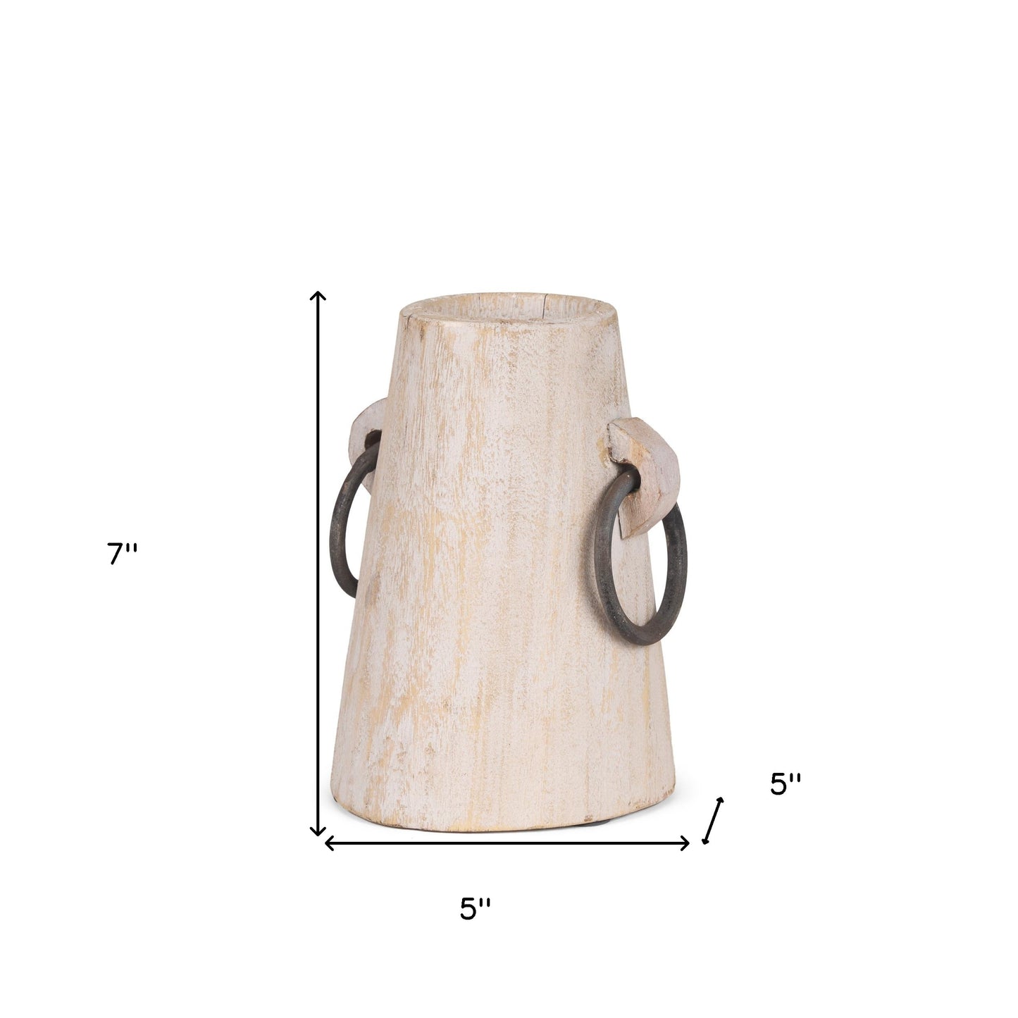 cylinder solid wood jug vase, solid wood jug vase, wood jug vase, beige cylinder solid wood jug, cylinder solid wood jug