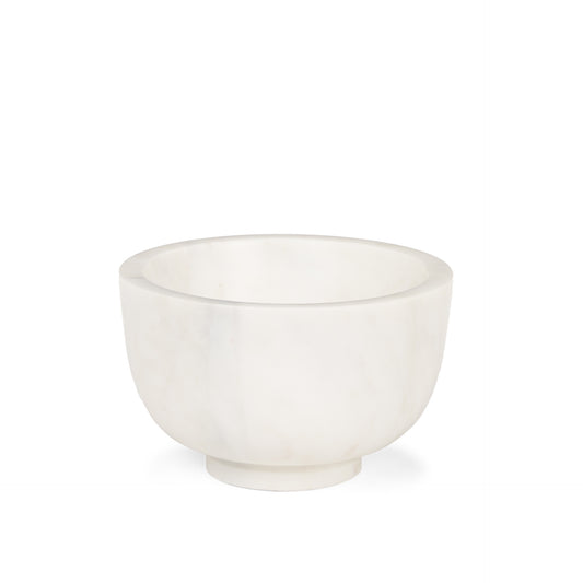 MALIBU 7" WHITE MARBLE ROUND DECORATIVE BOWL - Varnish & Vibe