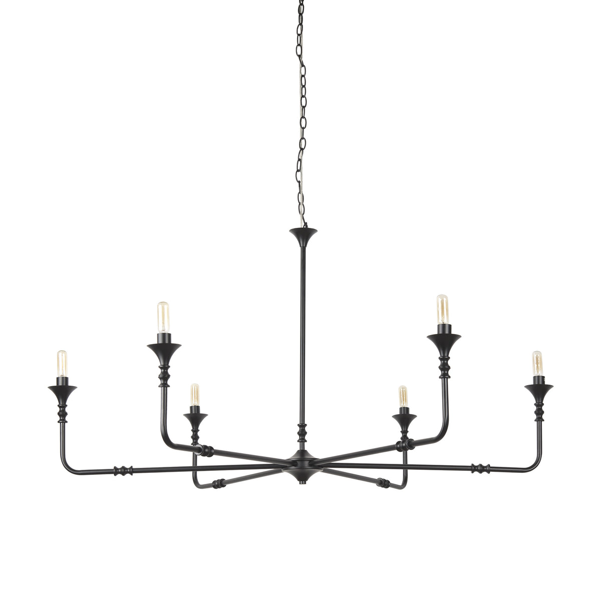 CALABASAS BLACK CANDLE STYLE SIX LIGHT METAL DIMMABLE CHANDELIER - Varnish & Vibe