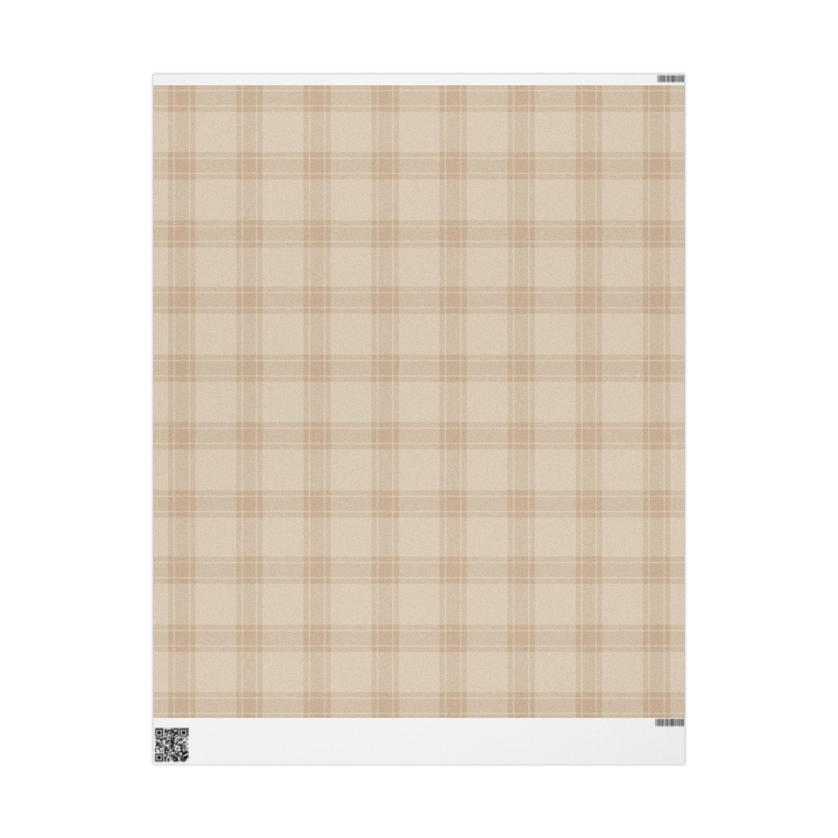 Neutral Plaid Wrapping Paper Roll – Beige Grid Gift Wrap for Weddings & Birthdays - Varnish & Vibe