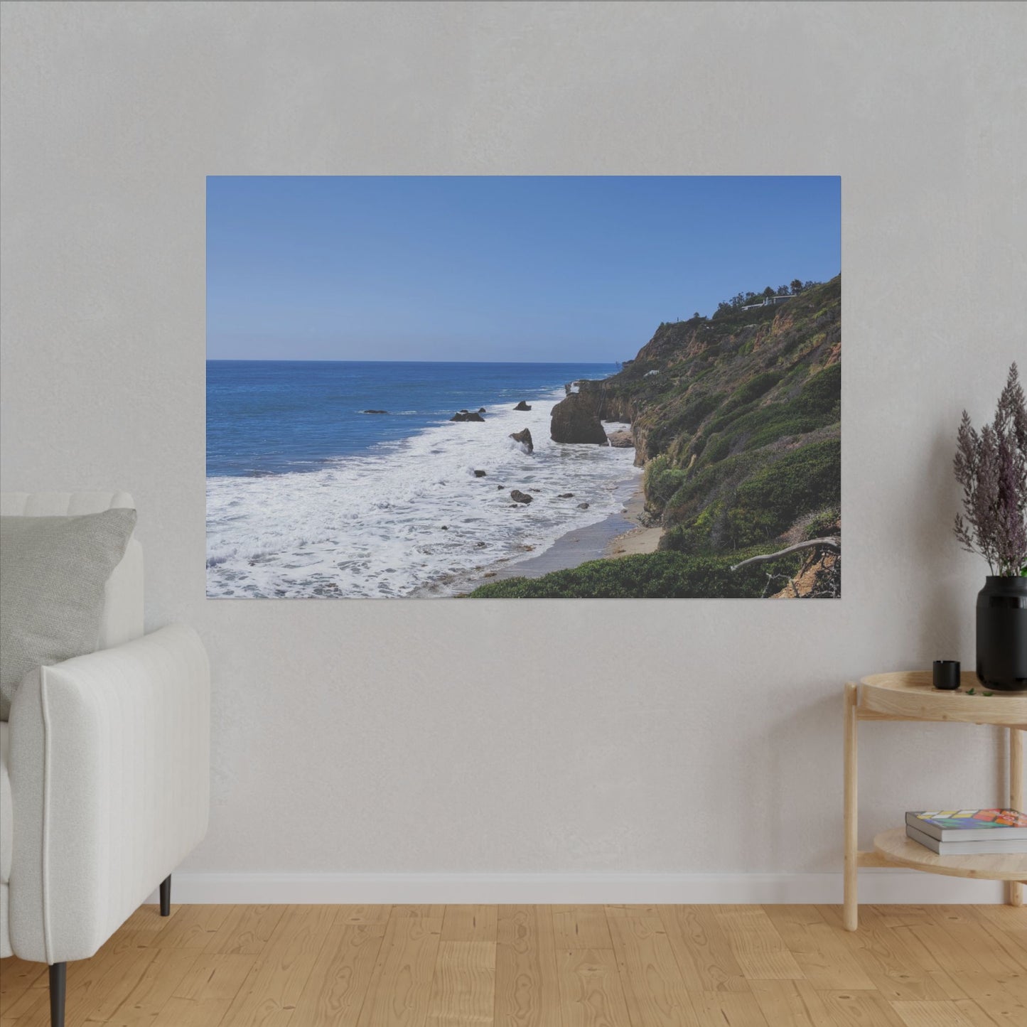 OCEAN SERENE COASTAL LANDSCAPE MATTE CANVAS PRINT WALL ART - Varnish & Vibe