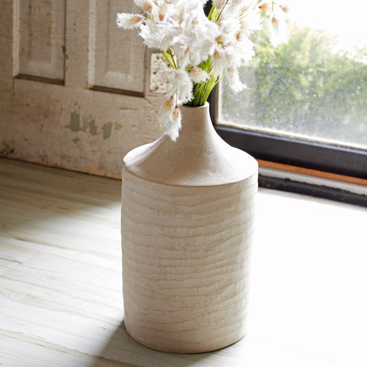 MALIBU 18" BEIGE RECYCLED PAPER CYLINDER JUG FLOOR VASE - Varnish & Vibe