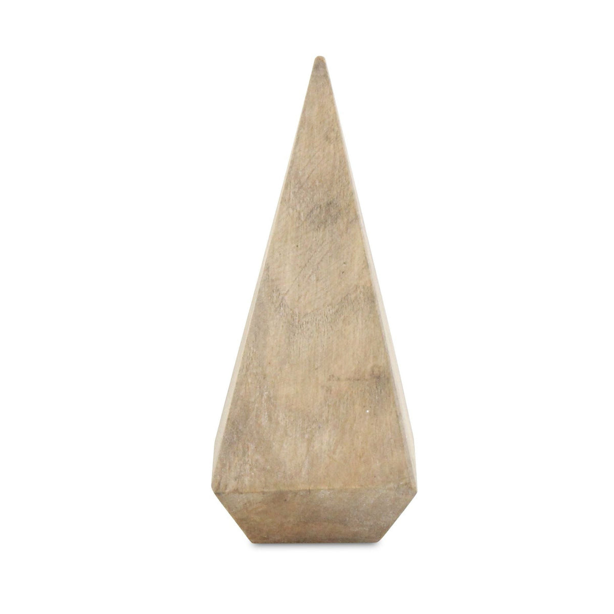 6" NATURAL SOLID WOOD PYRAMID DECORATIVE SCULPTURE
