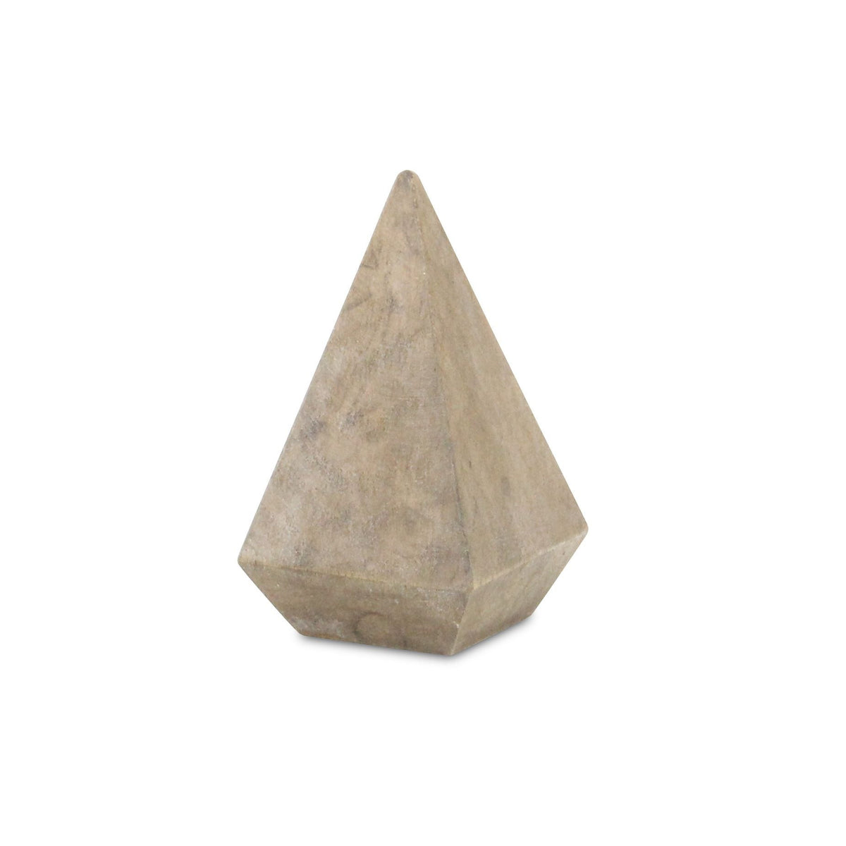 4" NATURAL SOLID WOOD PYRAMID DECORATIVE SCULPTURE