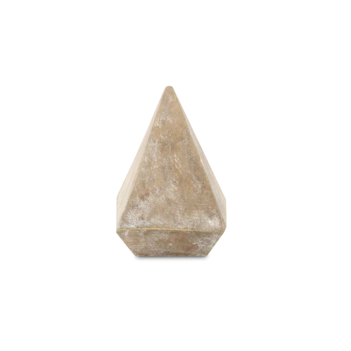 3" BROWN SOLID WOOD PYRAMID DECORATIVE SCULPTURE - Varnish & Vibe