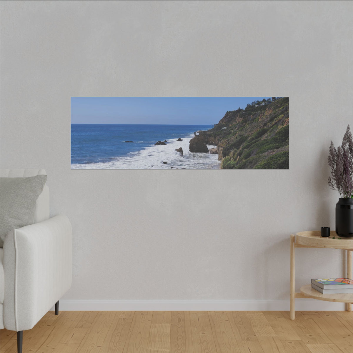 OCEAN SERENE COASTAL LANDSCAPE MATTE CANVAS PRINT WALL ART - Varnish & Vibe