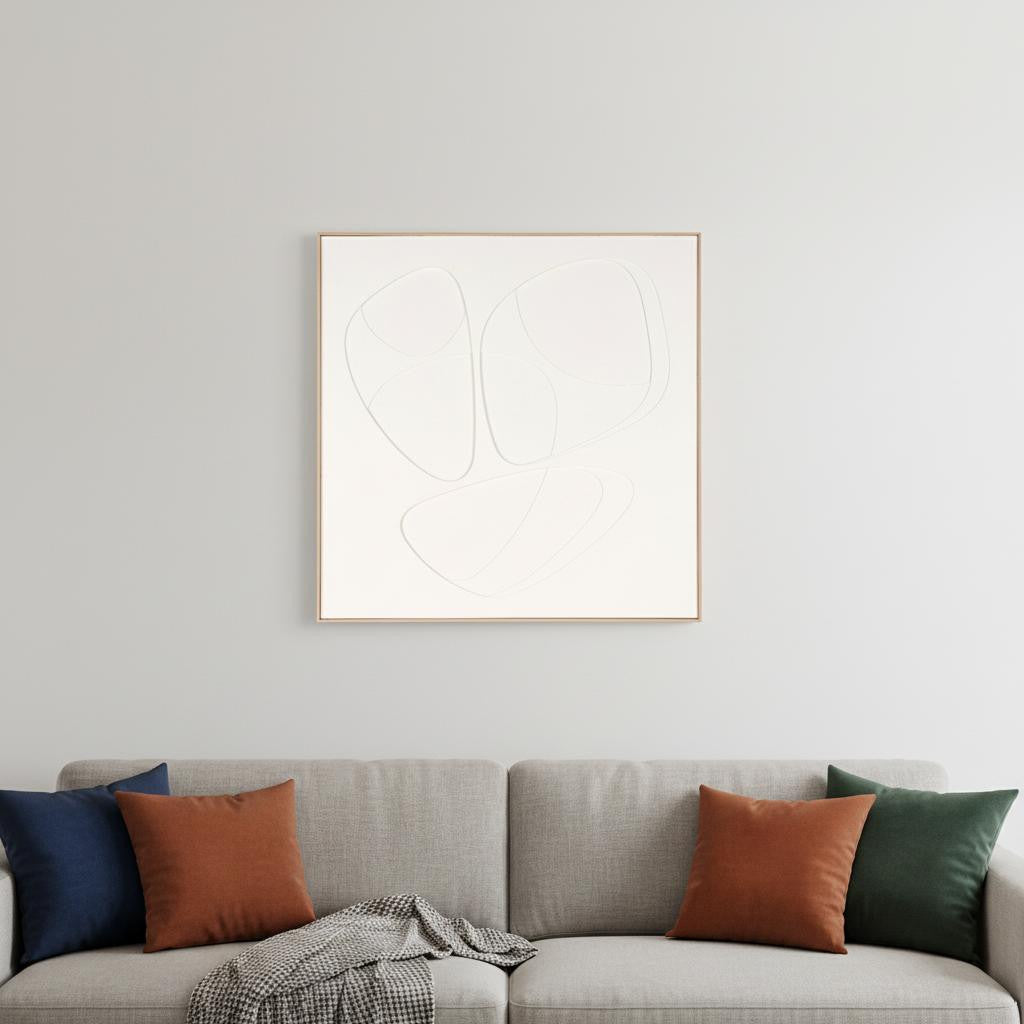 WHITE CURVY GEO TRIO BROWN SHADOWBOX WALL ART - Varnish & Vibe