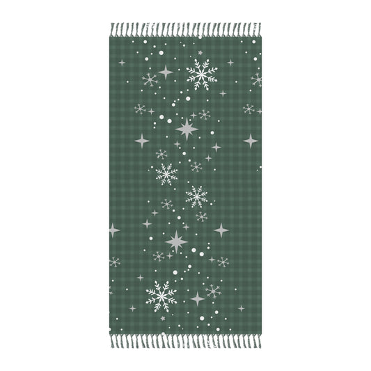 Christmas Green Tartan Winter Boho Beach Cloth - Varnish & Vibe