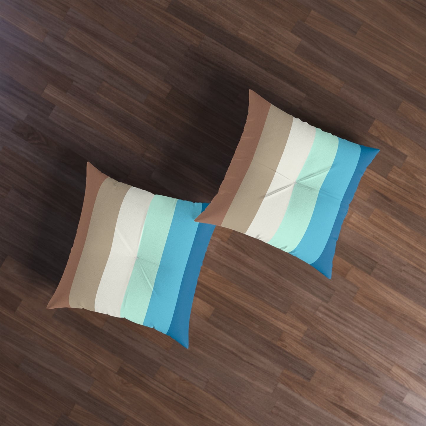 OCEAN STRIPED TUFTED FLOOR PILLOW