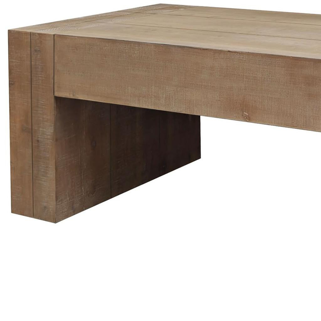 49" NATURAL WOOD CHUNKY RECTANGULAR COFFEE TABLE