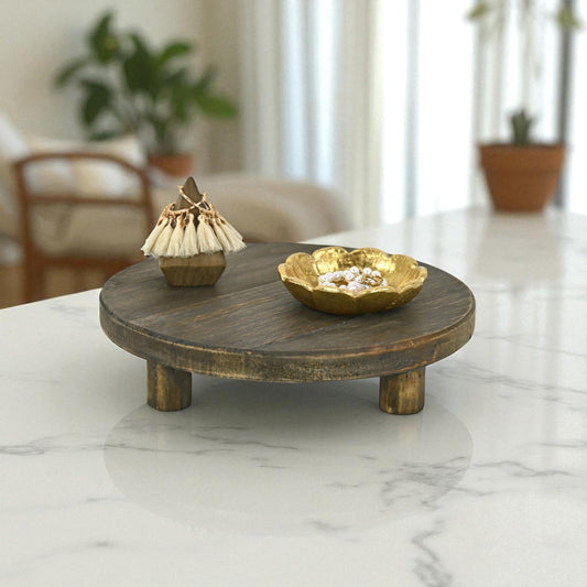 CALABASAS 12" BROWN SOLID WOOD DESK ORGANIZER