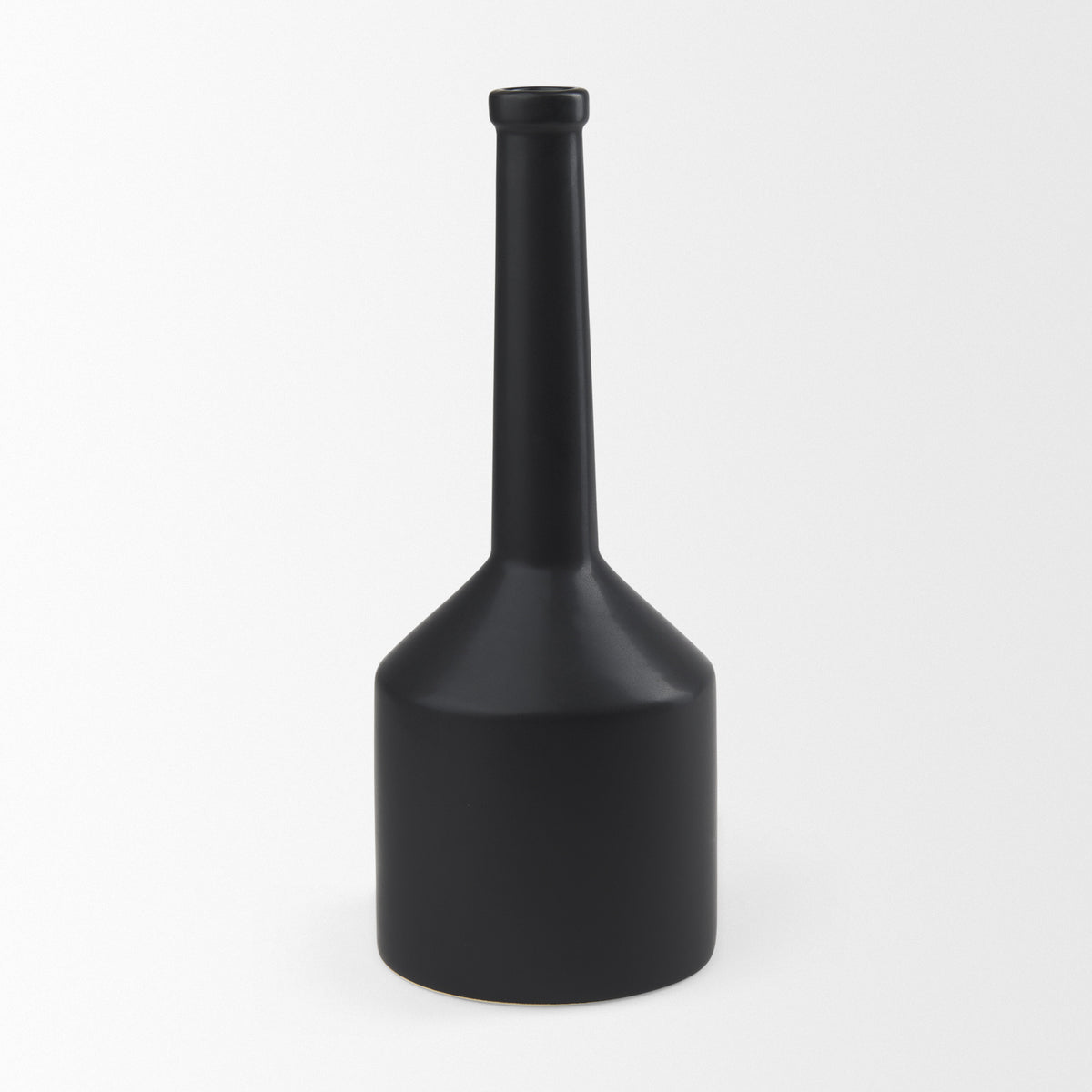 PALISADES 16" BLACK CERAMIC TABLE VASE - Varnish & Vibe