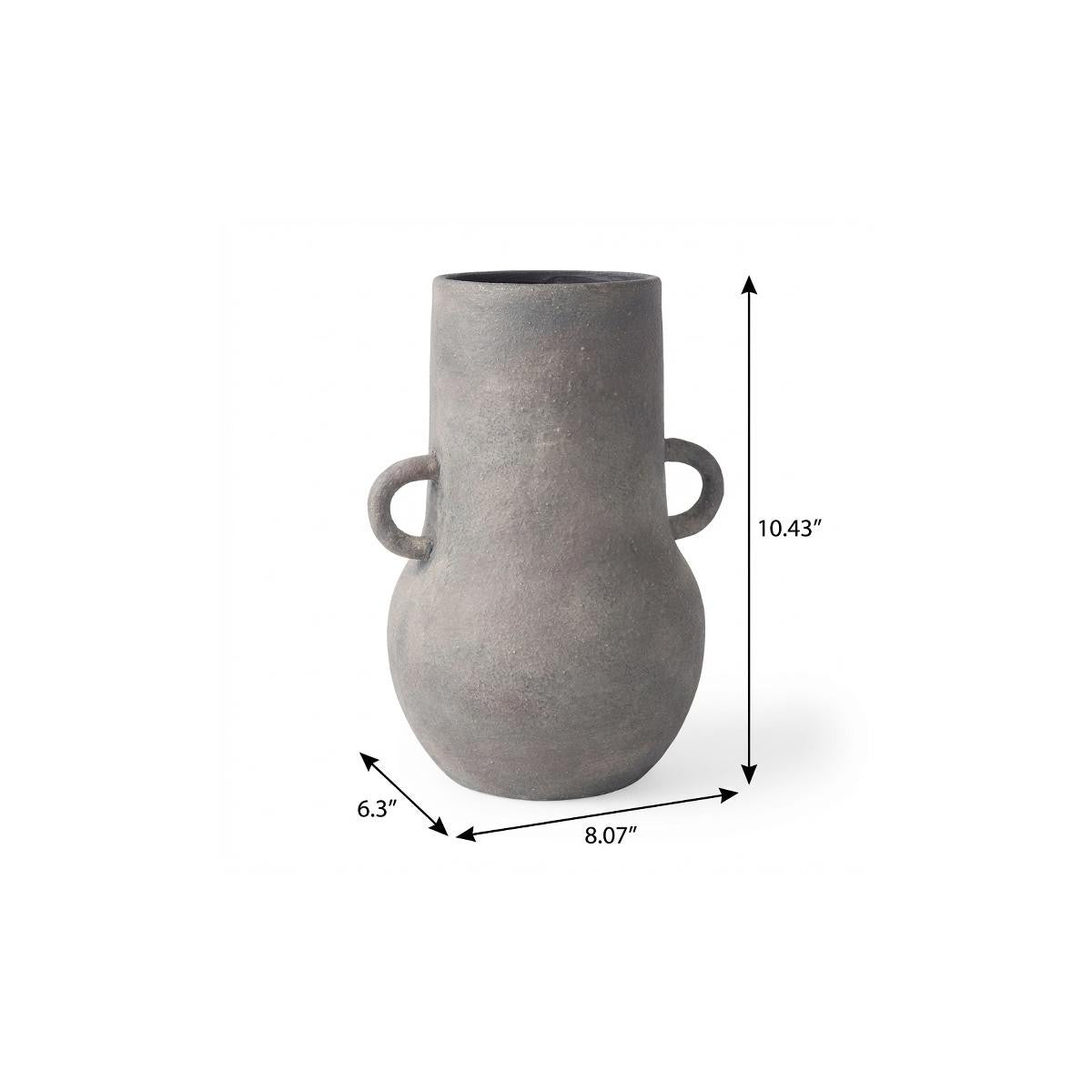 brown ceramic amphora table vase, ceramic amphora table vase, amphora table vase, 10" brown ceramic amphora table, ceramic amphora table