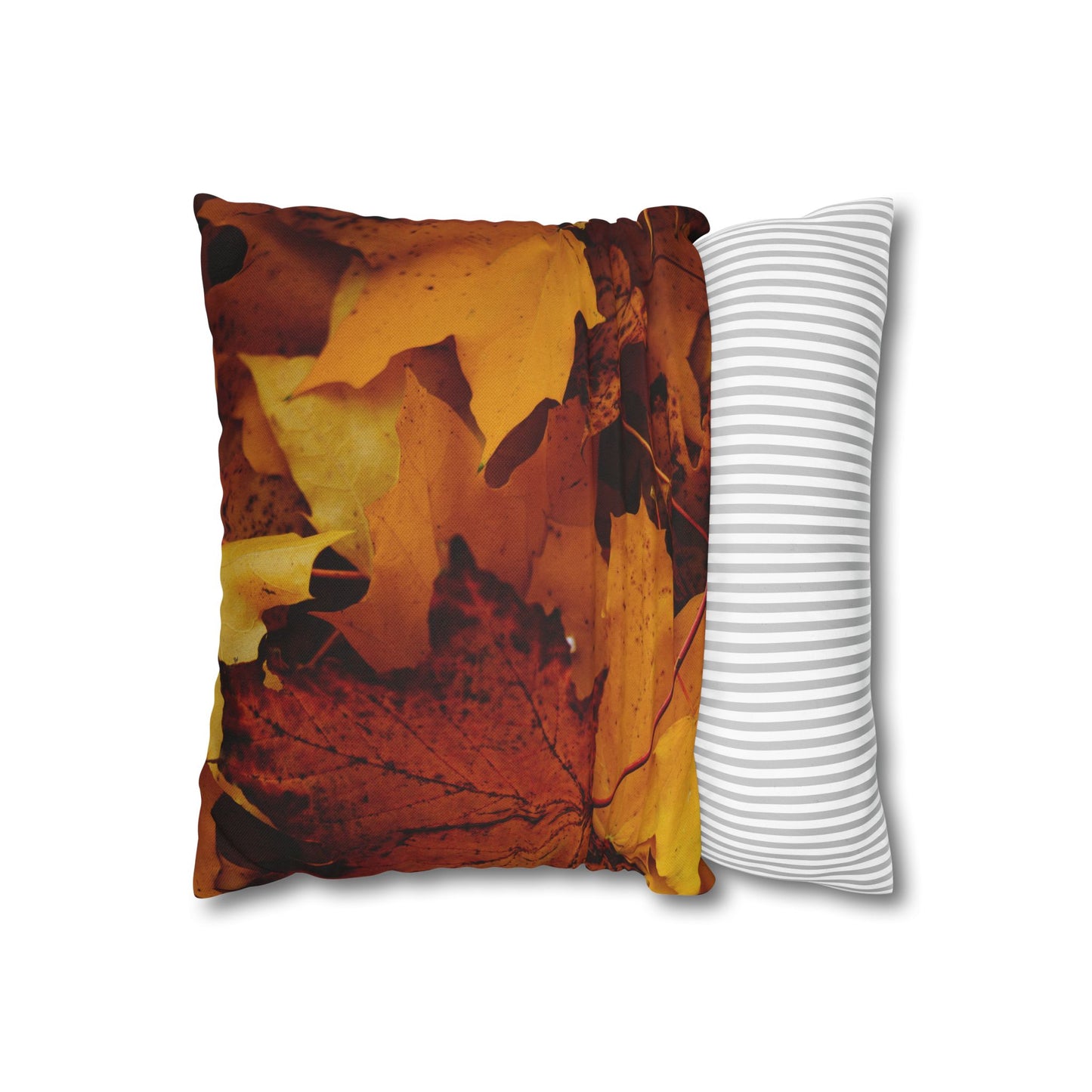 Golden Leaves Foliage And Shaded Brown Fall Pillowcase