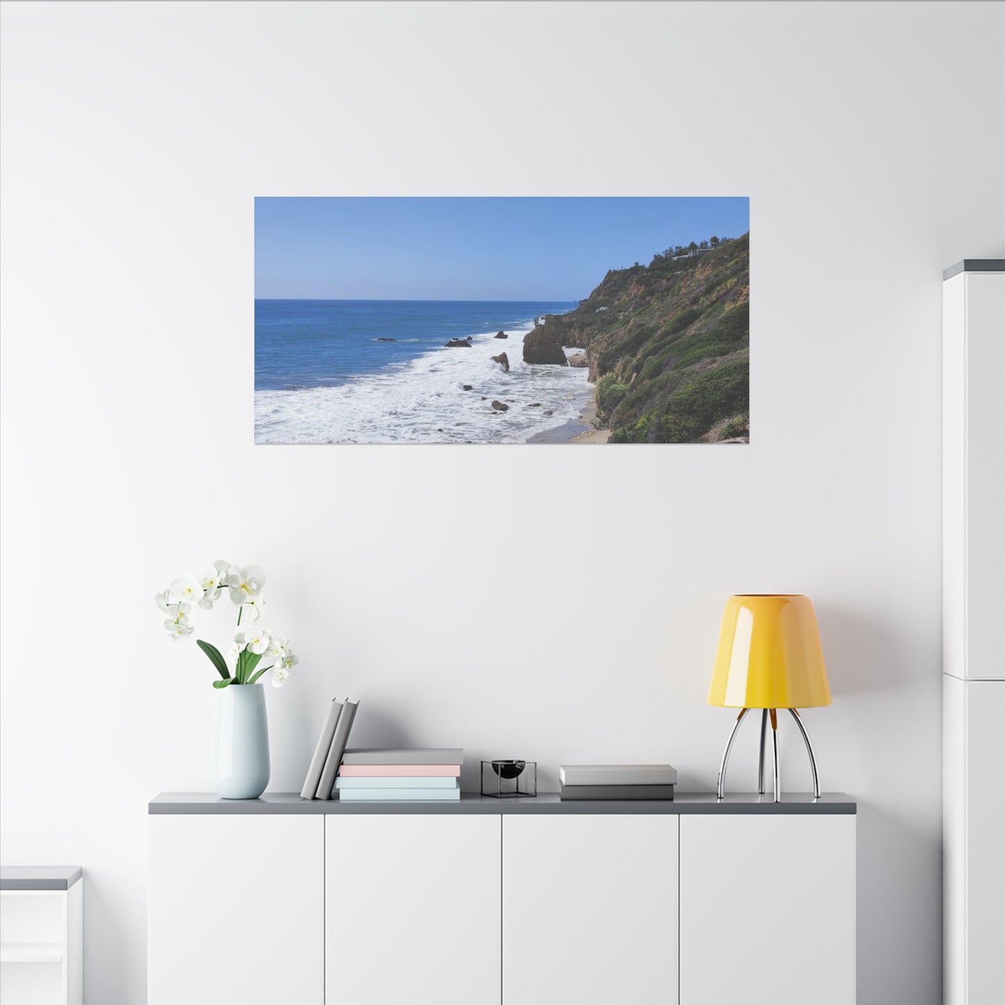 OCEAN SERENE COASTAL LANDSCAPE MATTE CANVAS PRINT WALL ART - Varnish & Vibe