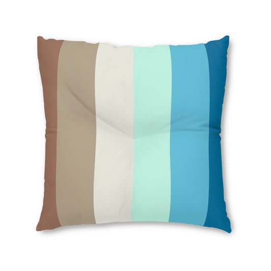 OCEAN STRIPED TUFTED FLOOR PILLOW