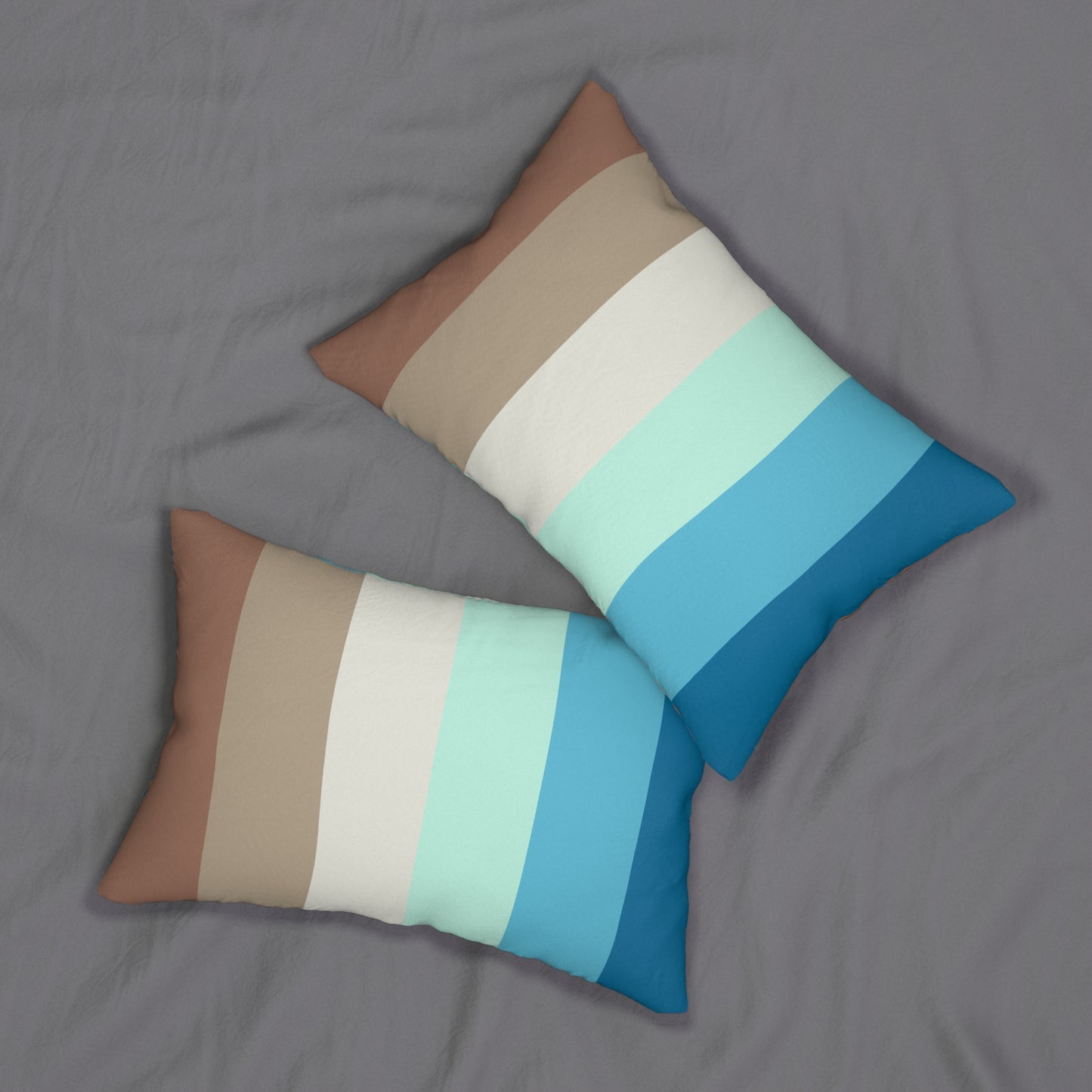 OCEAN STRIPED SPUN POLYESTER LUMBAR PILLOW