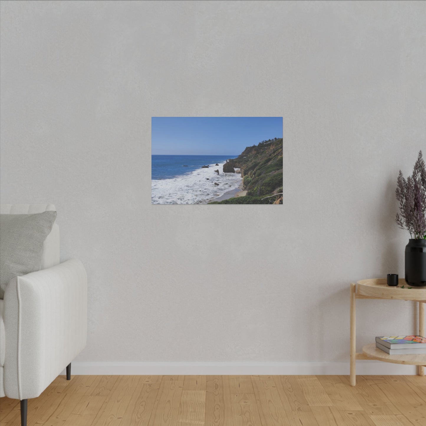 OCEAN SERENE COASTAL LANDSCAPE MATTE CANVAS PRINT WALL ART - Varnish & Vibe