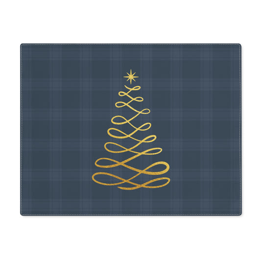 Blue Tartan Christmas Tree Placemat