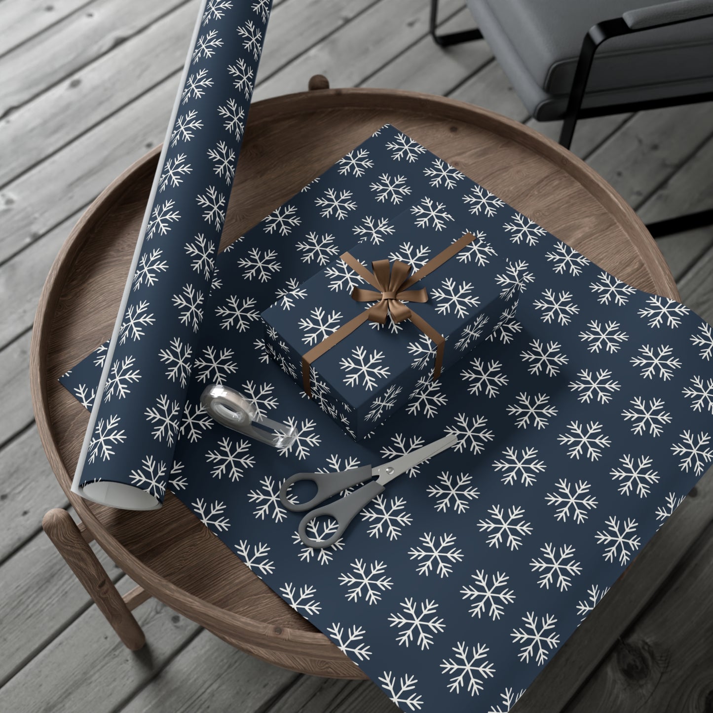 Blue Snowflakes Gift Wrapping Papers - Varnish & Vibe