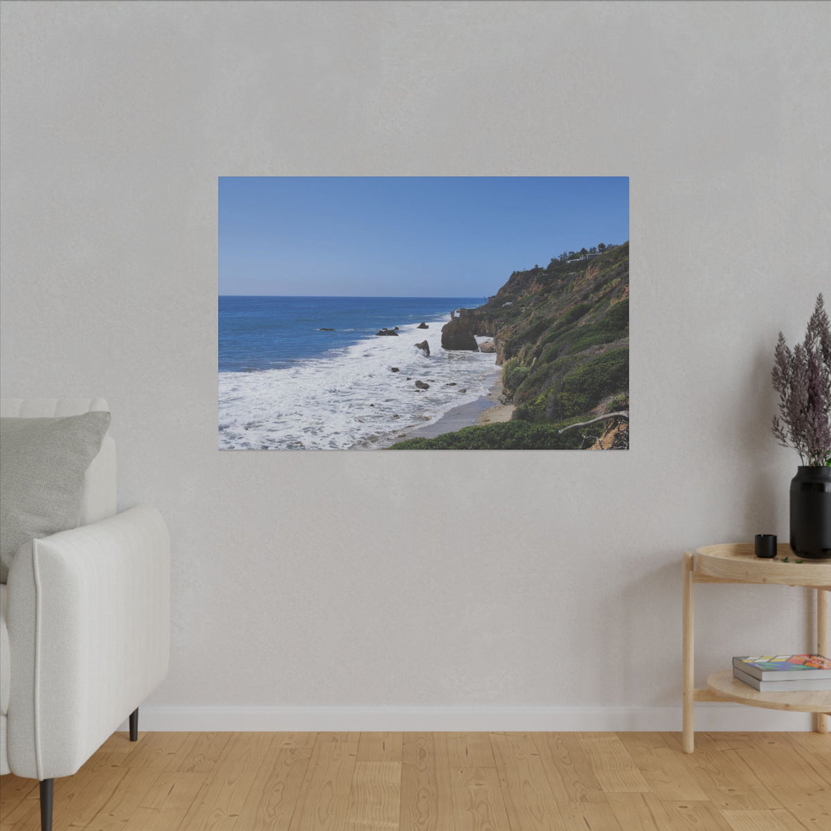 OCEAN SERENE COASTAL LANDSCAPE MATTE CANVAS PRINT WALL ART - Varnish & Vibe
