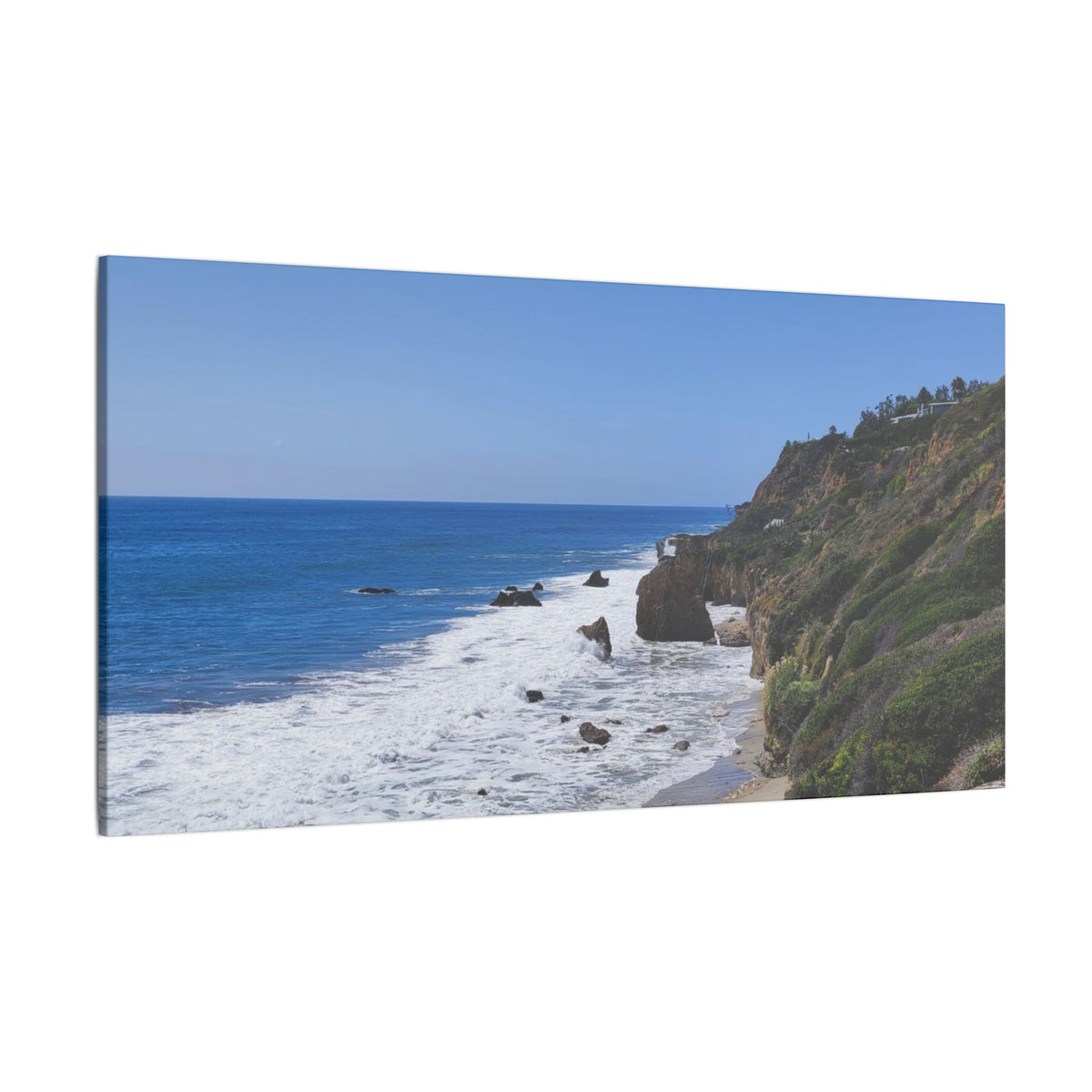 OCEAN SERENE COASTAL LANDSCAPE MATTE CANVAS PRINT WALL ART - Varnish & Vibe