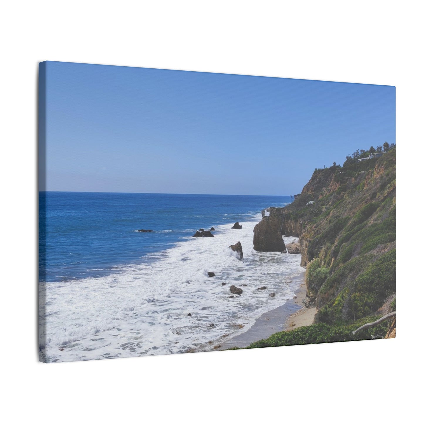 OCEAN SERENE COASTAL LANDSCAPE MATTE CANVAS PRINT WALL ART - Varnish & Vibe