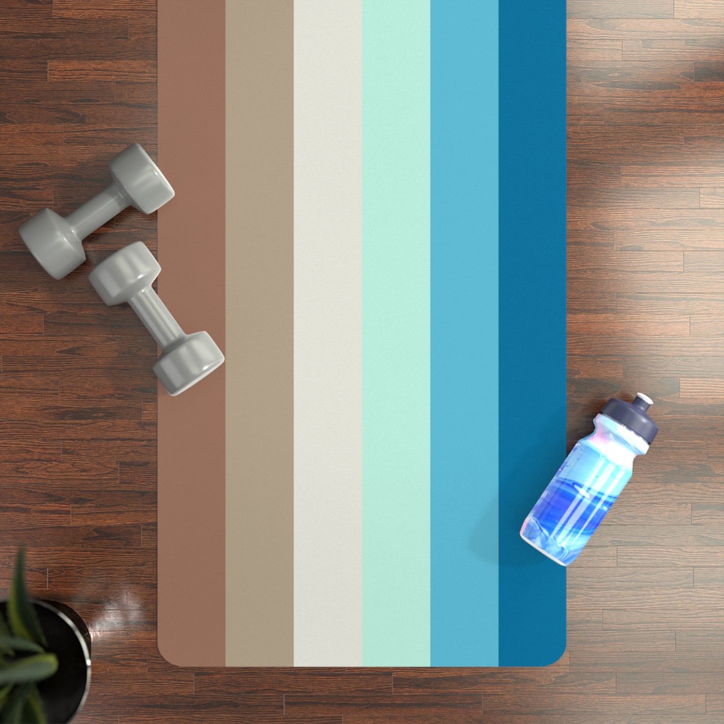 OCEAN STRIPED RUBBER YOGA MAT