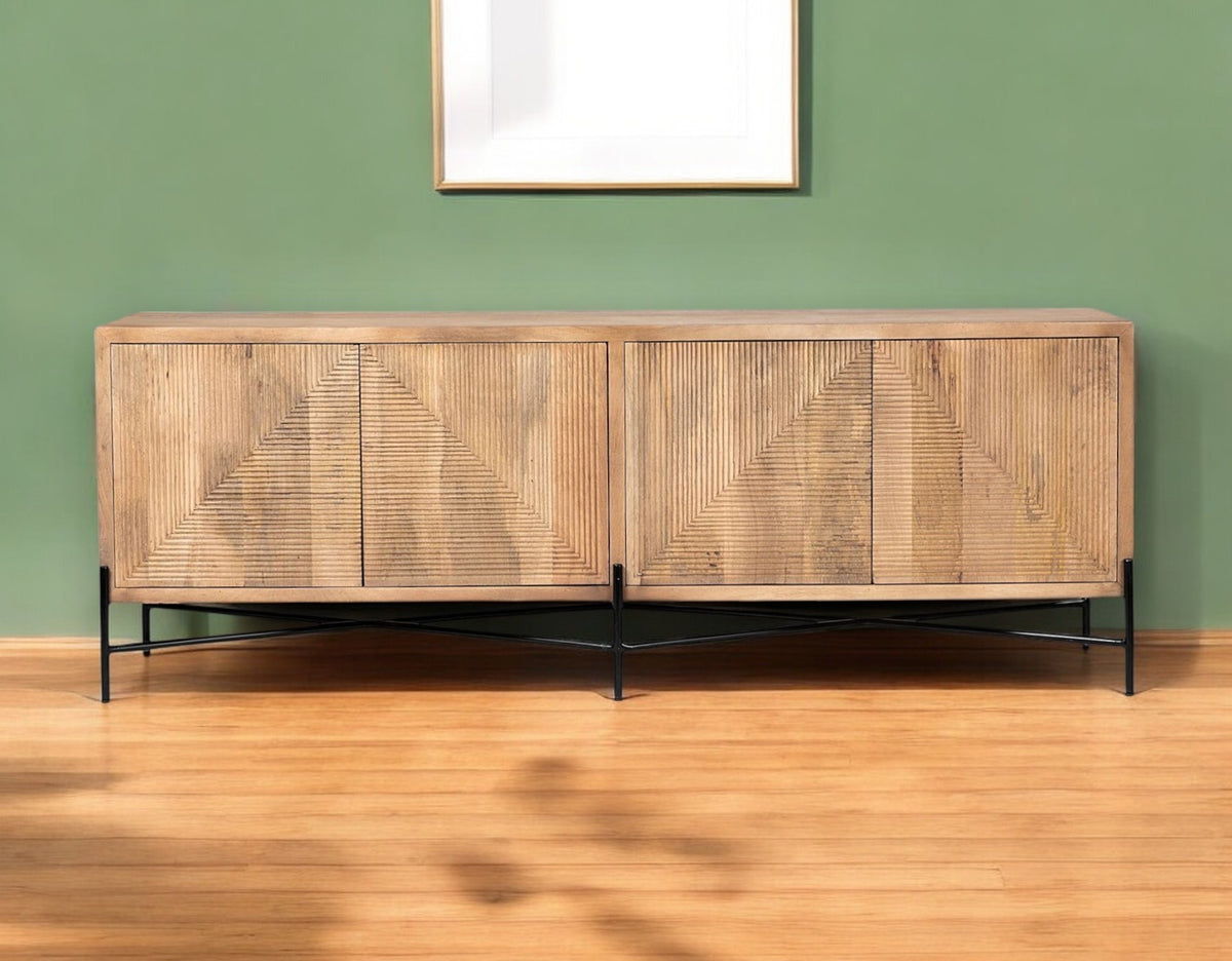OCEAN 78" SOLID WOOD SIDEBOARD CONSOLE - Varnish & Vibe