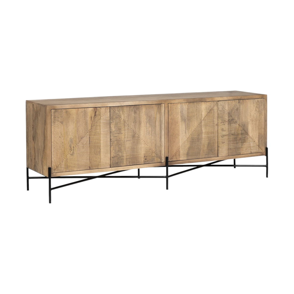 OCEAN 78" SOLID WOOD SIDEBOARD CONSOLE - Varnish & Vibe