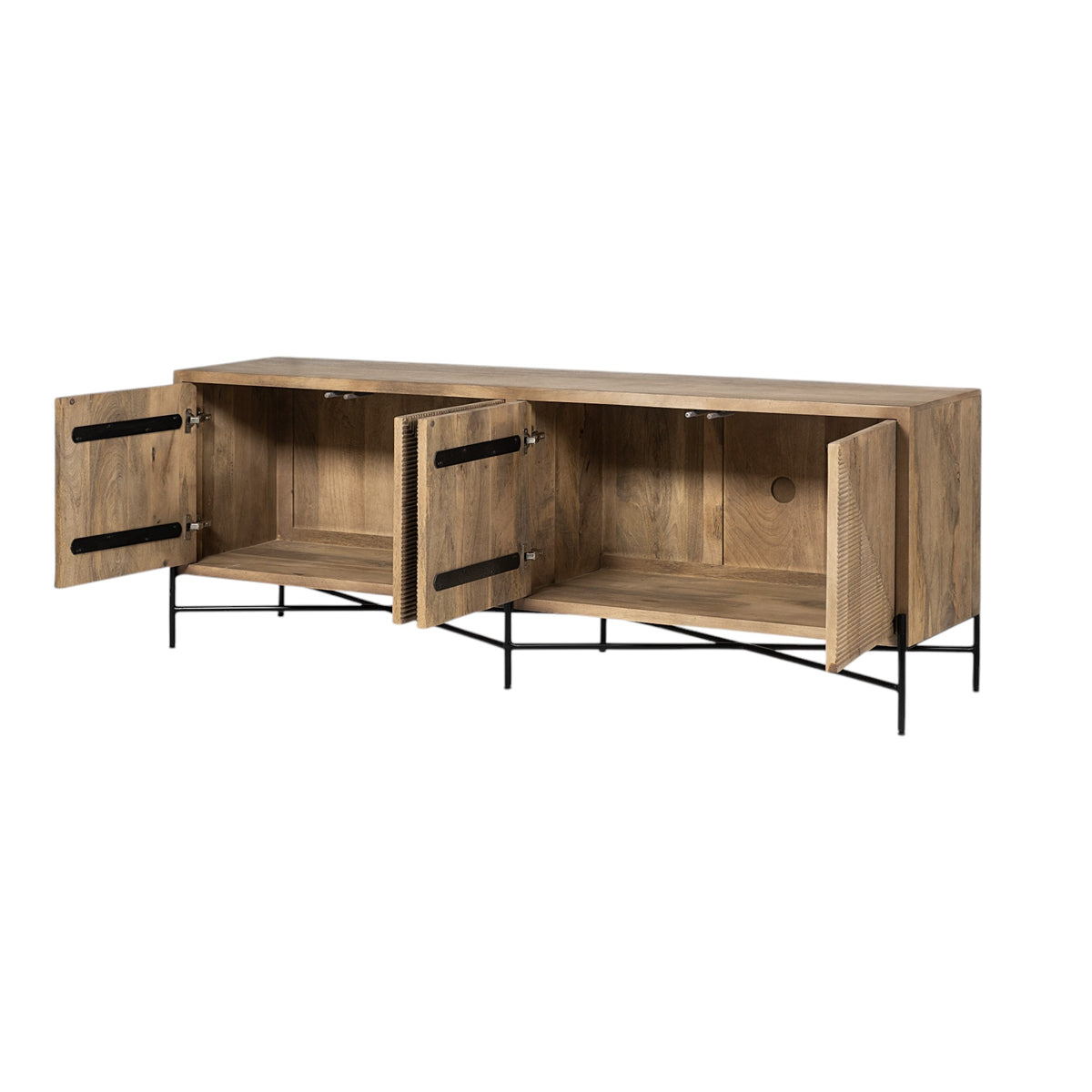 OCEAN 78" SOLID WOOD SIDEBOARD CONSOLE - Varnish & Vibe