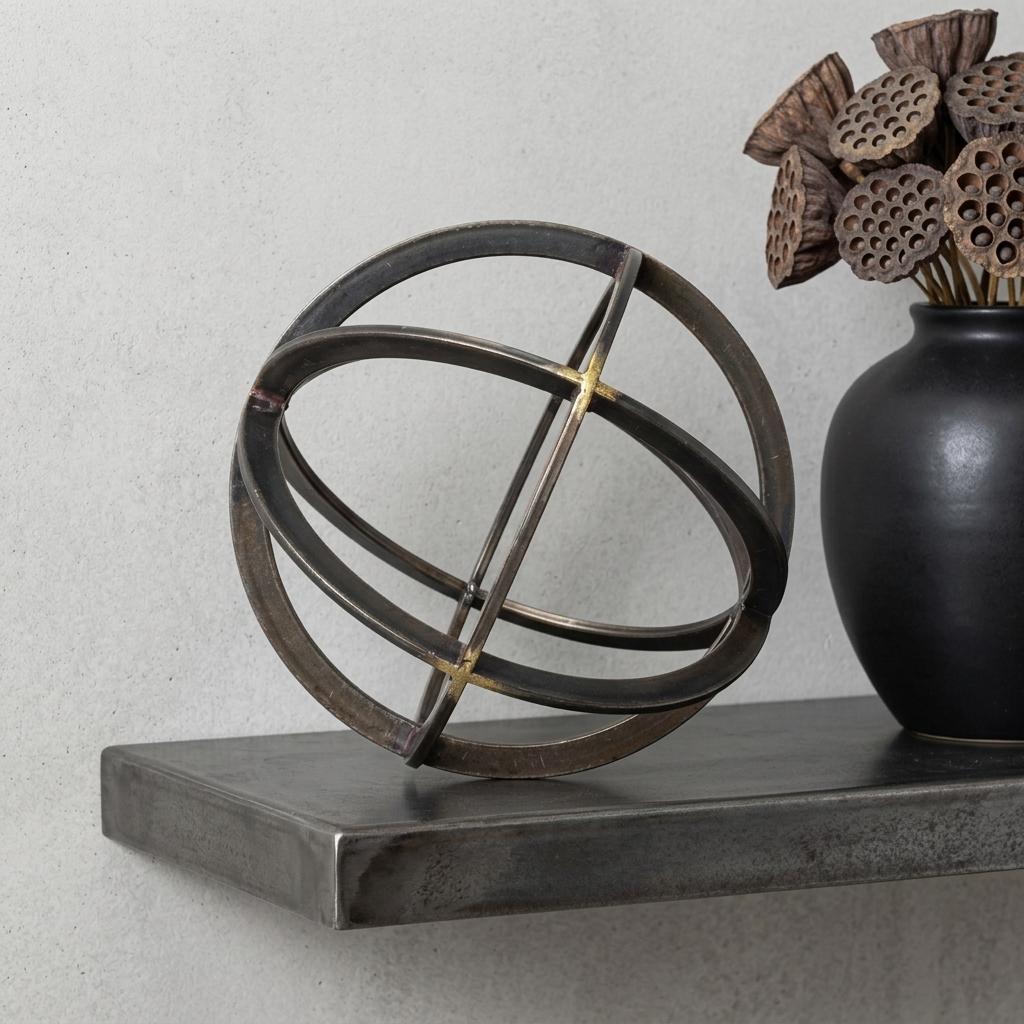 MANHATTAN BLACK METAL ROUND SCULPTURE