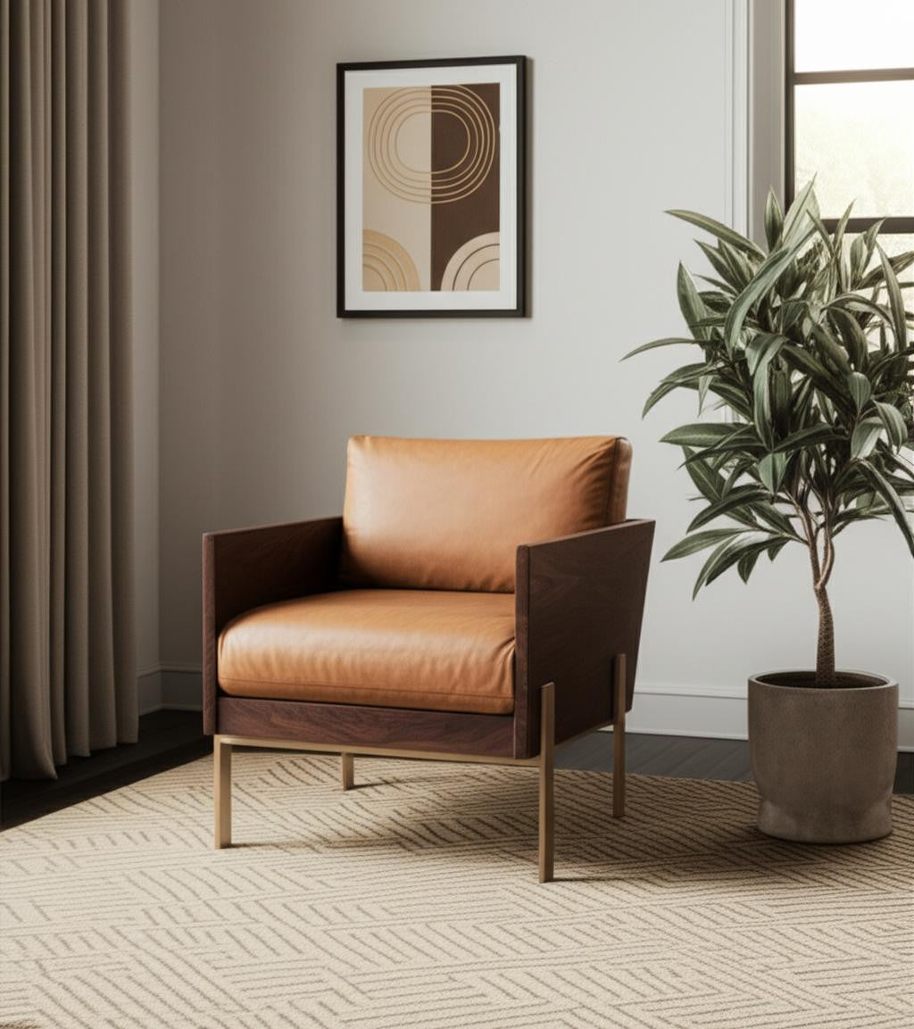 ARDMORE BROWN LEATHER ARMCHAIR