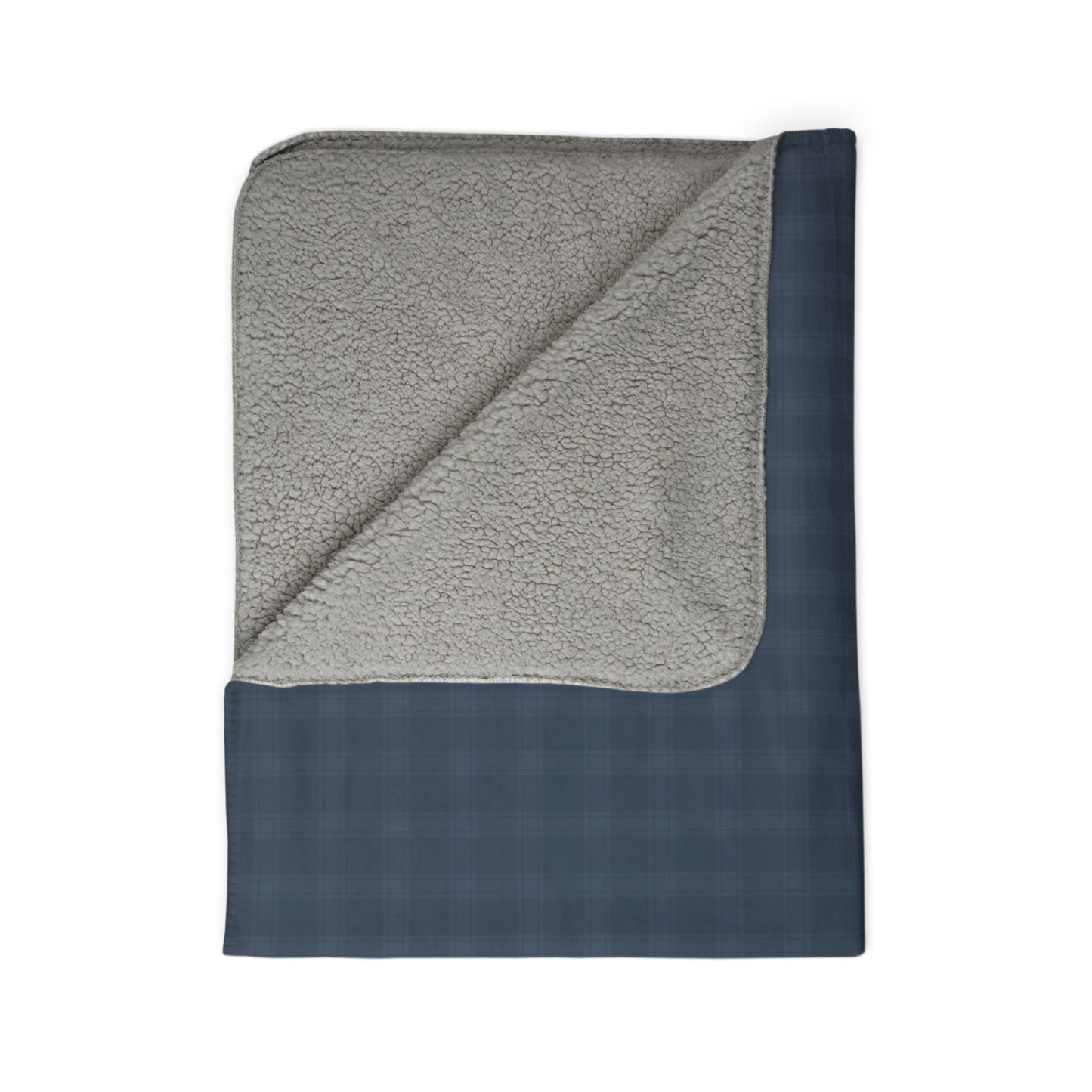 Blue Tartan Fleece Sherpa Blanket - Varnish & Vibe