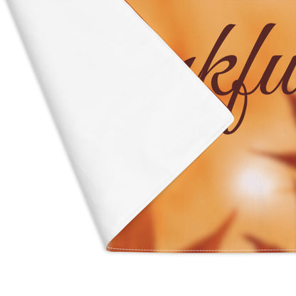 Thankful Script Thanksgiving Fall Leaves Placemat