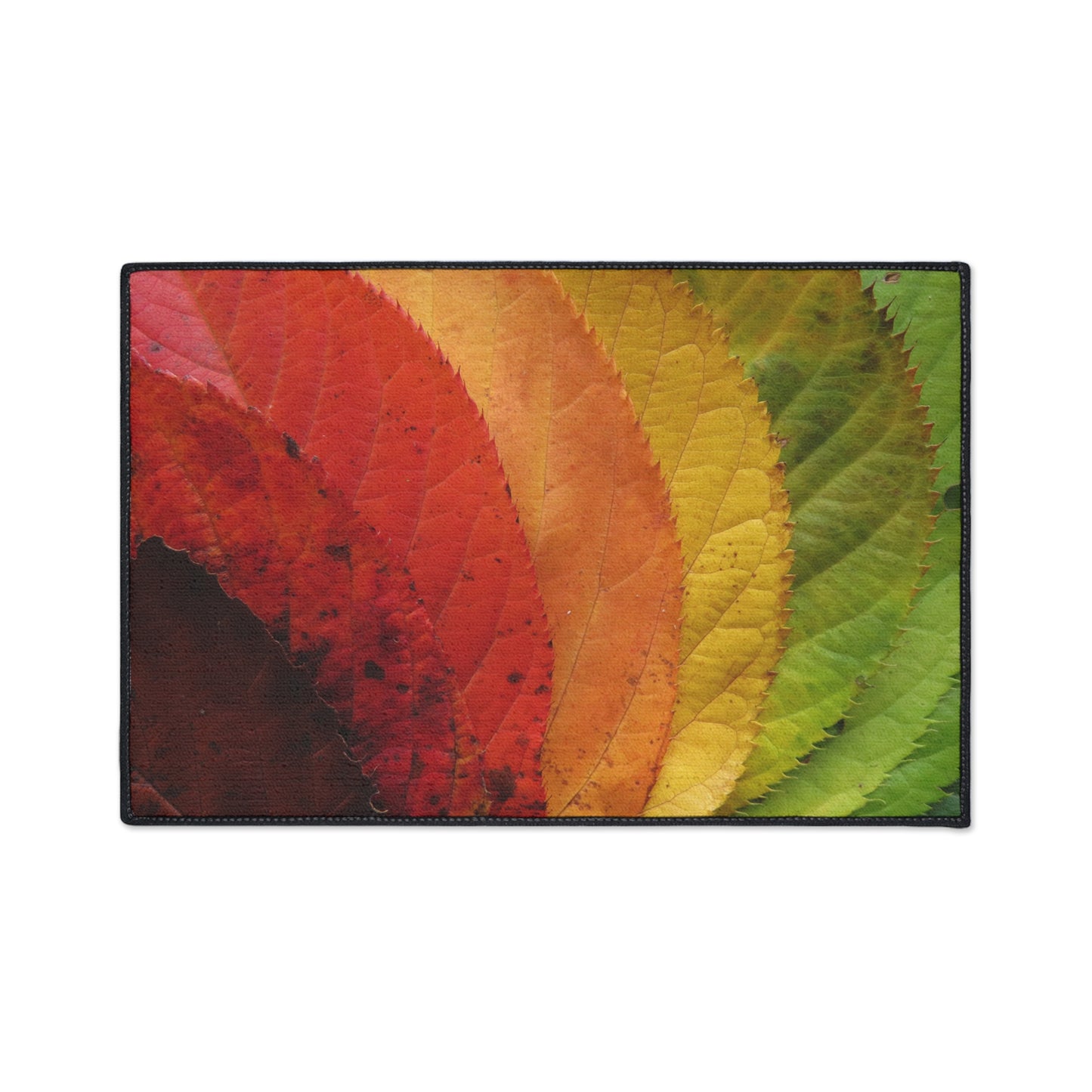 Gradient Leaves Autumn Spectrum Fall Rug