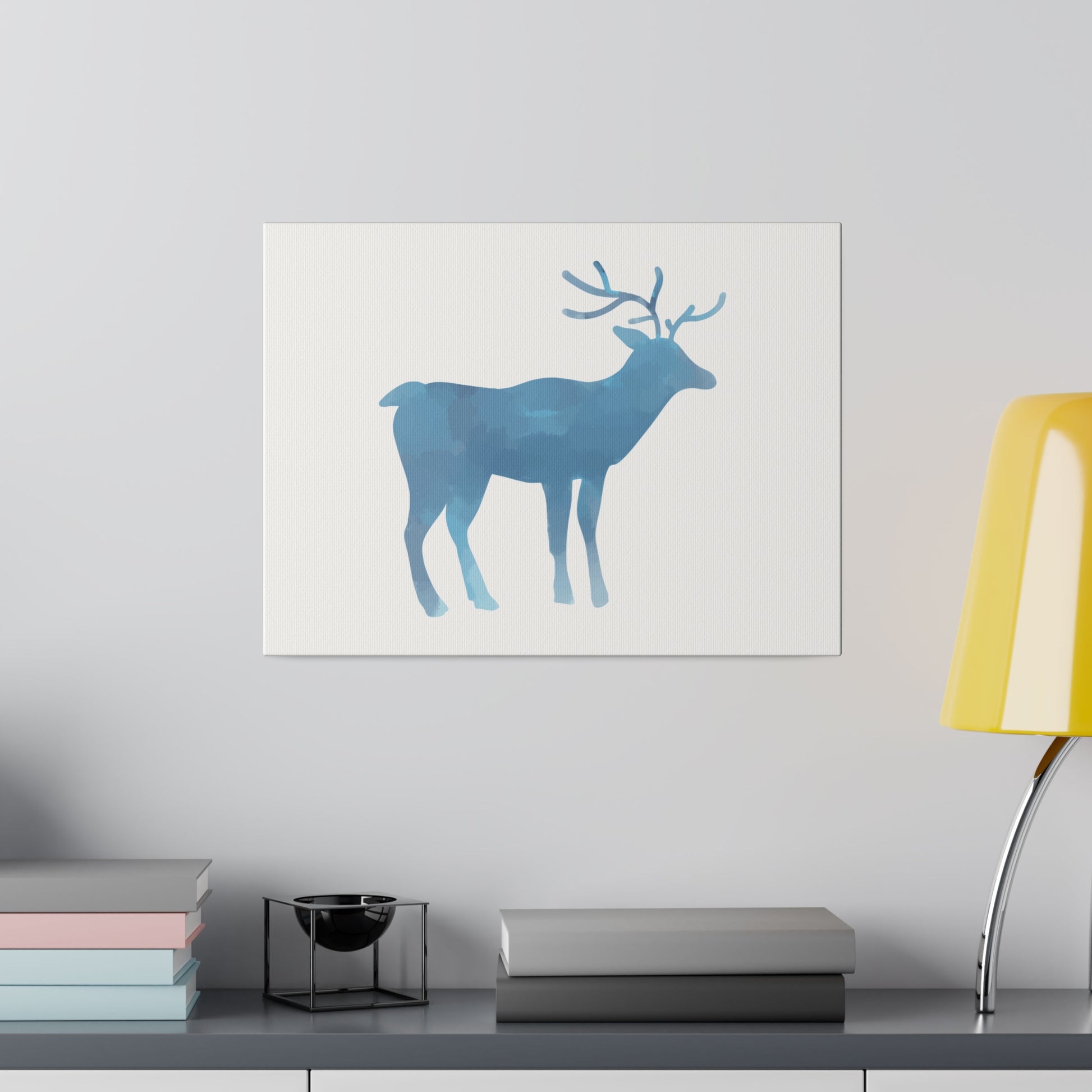 Reindeer Winter Matte Canvas, Stretched, 0.75" - Varnish & Vibe